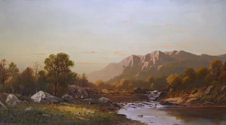 Paysage avec des pêcheurs